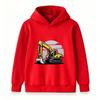 Kids Boys Girls Excavator Print Pullover Hoodie Casual Long Sleeve Warm Sweatshirt for Toddlers