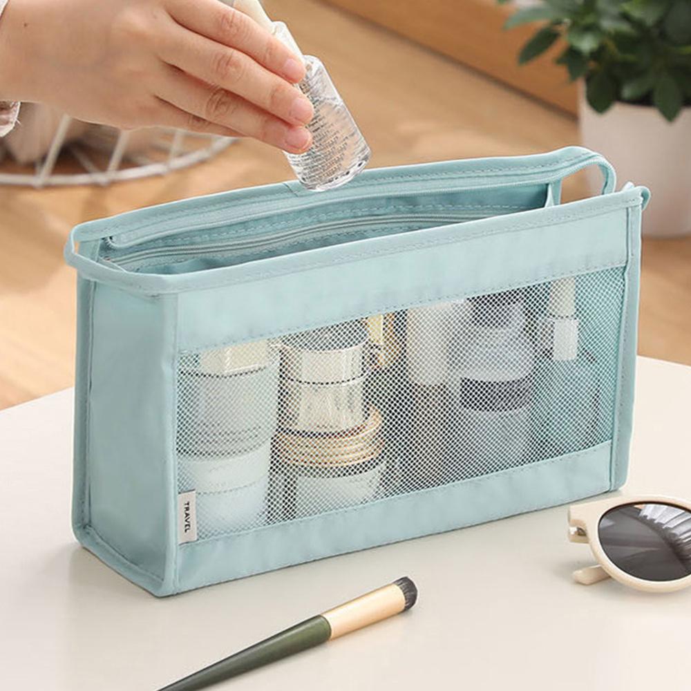 Travel Visual Wash Bag Women's Cosmetic Bag Breathable Storage Bag Portable Lipstick Mobile Phone Bag Outdoor Handheld Large Capacity Cosmetics Bag