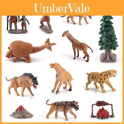 Decor de Birou cu Scenă din Epoca Antică Realistă, cu Modele de Animale și Oameni Preistorici
