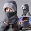 Zipper Detachable Scarf Mask Integrated Hat Warm Helmet Cap  for Outdoor Cycling Skiing