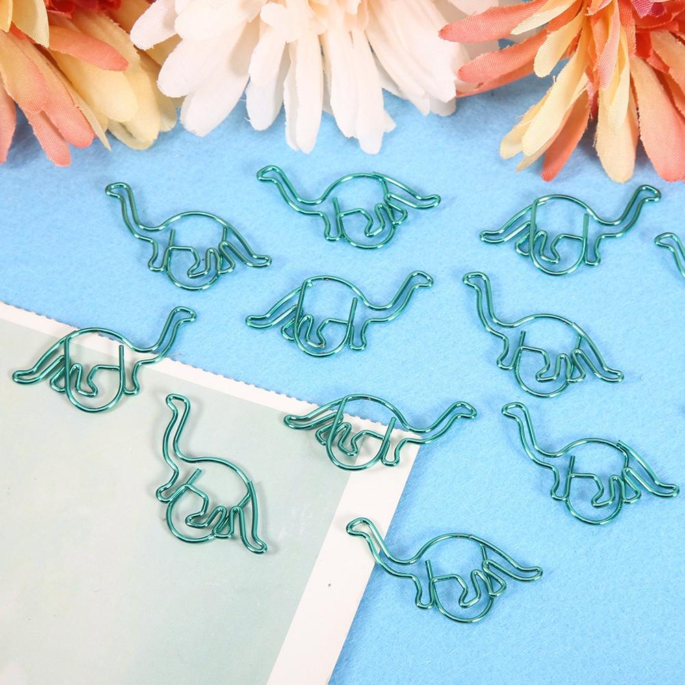 12 Pcs Clip Dinosaur Shaped Color Coated MultiFunction Thickened Paper Clip 3x3cm