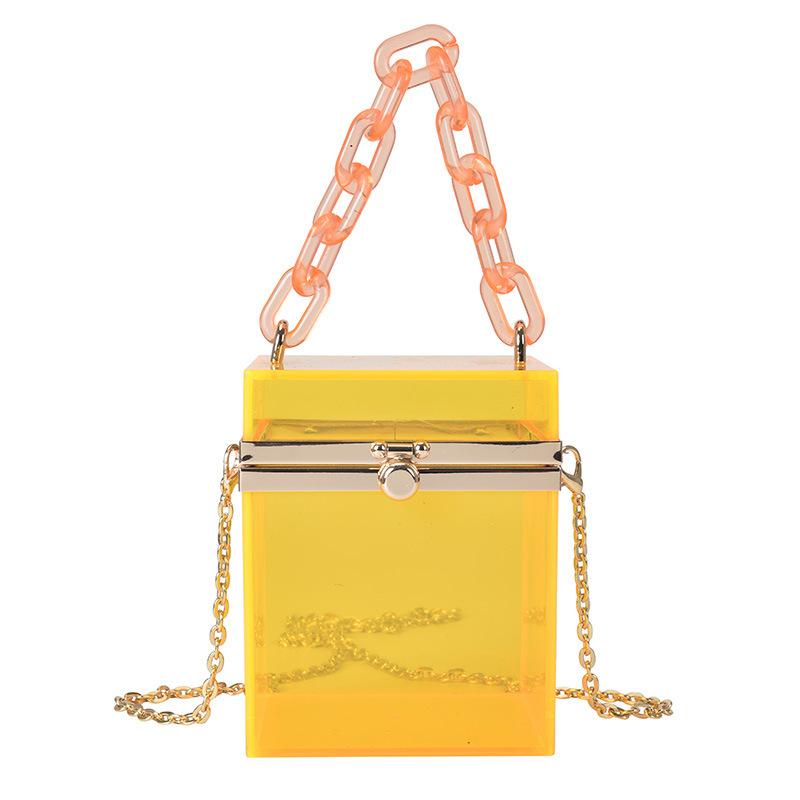 2025 summer Korean version acrylic transparent box chain small square bag portable shoulder messenger women's bag portable