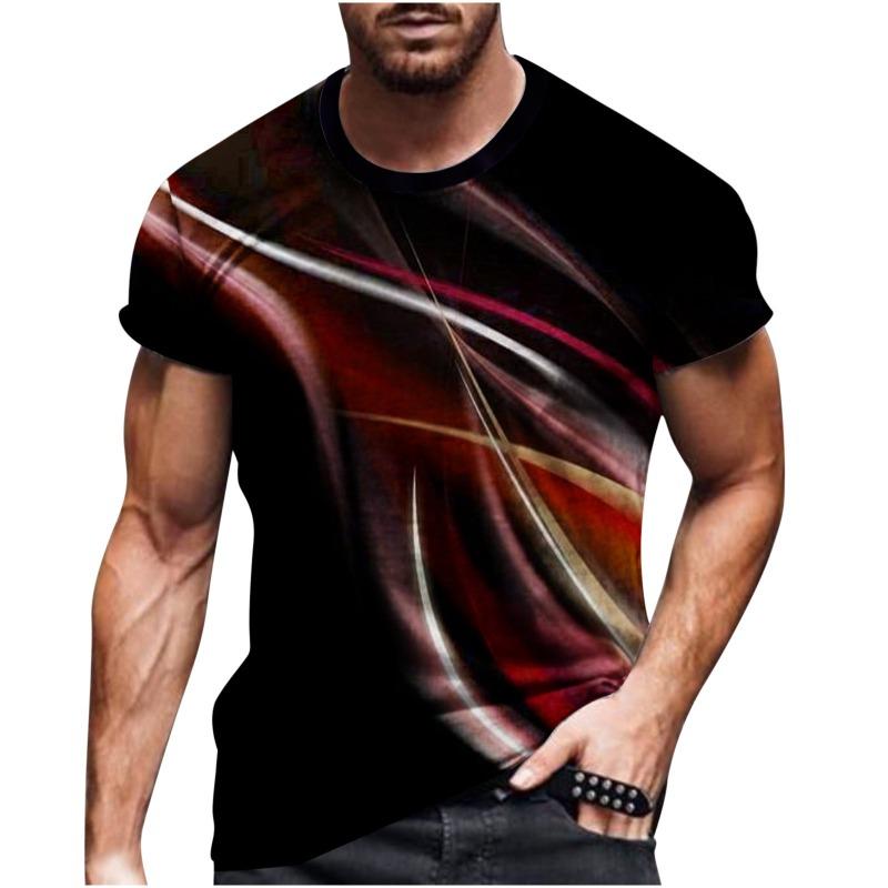 Summer 3D digital printed men's T-shirt 3D printed short sleeved T-shirt