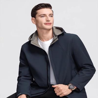 Men's Reversible Jacket with Removable Hood