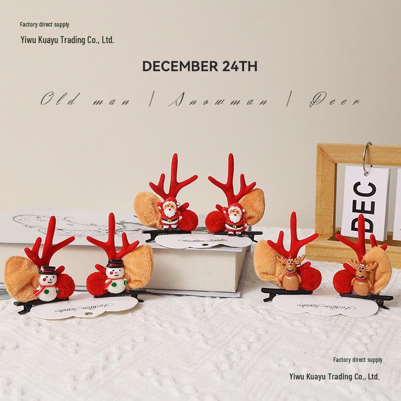 Festive Antler Hair Clip - Cute Christmas Headwear for Adults & Kids