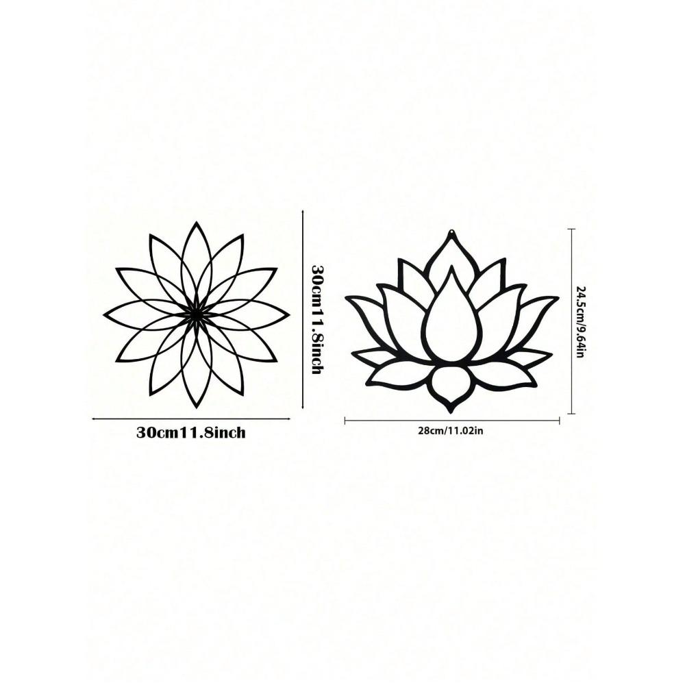 Wrought Iron Lotus Wall Sculpture Spiritual Yoga Room Decor Metal Art Meditation Gift Home Bedroom Living Room Modern Decoration Two Sizes