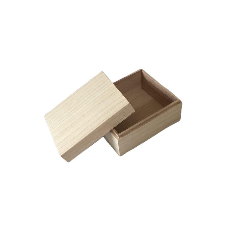 Small Natural Wood Rectangle Storage Boxes with Laser Engraved Logo for Jewelry Gift Packaging Storage