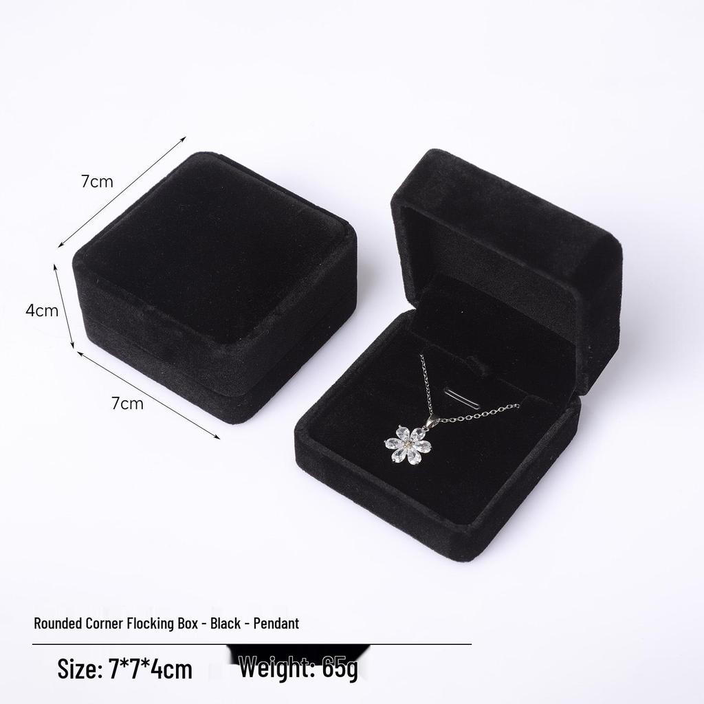 Rounded Corner Plush Jewelry Storage Box for Bracelets, Rings, and Necklaces
