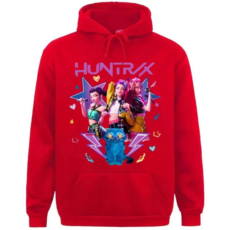 KPop Demon Hunters Huntrix Hoodie Women Harajuku Fashion Long Sleeve Casual Loose Cartoon Cute Print Hoodie
