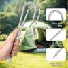 Camping Tent Stakes with a Pointed Ground End and J-Bend Head, Steel 8-Piece Set for Shelter Cord, Tarps, and Canopies
