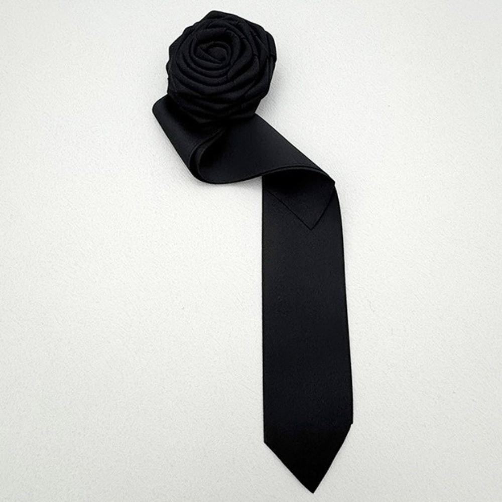 Solid Color Collar Flower British Style Gentleman's Bow Tie Fashion Rose Flower Bowtie Women