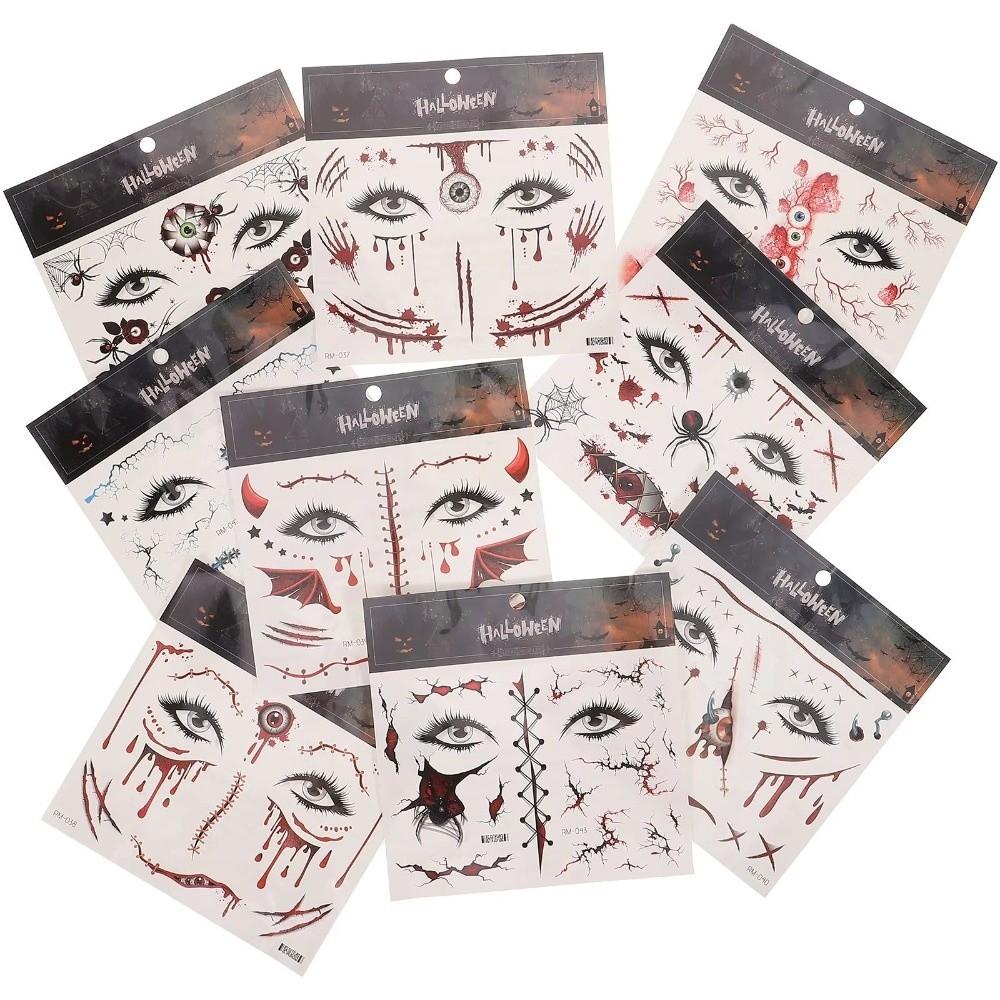 Waterproof Halloween Tattoo Sticker Scary Bloodiness Temporary Scar Stickers Body Art Decals Party