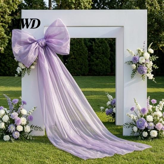 Grote Stoffen Strikken voor Verjaardagsevenementen 79x20 Inch Reuzenstrik Kerstboomtopper, Extra Grote Tule Romantische Tuinbruiloften Ornament met Lange Slinger