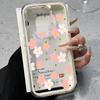 Oil Painting Pink Daisy Pattern Clear Phone Case For iPhone 17 Air 16 15 14 13 12 11 Pro Max Plus 2 in 1 Candy Color Soft Cover