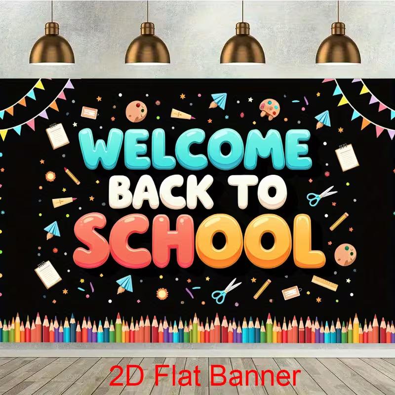 2D Cartoon Style Back to School Photography Background with Paint Palette and Scissors 47.2x31.5inch/120*80cm