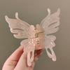 Super fairy transparent butterfly hairpin fashionable and simple back head grab clip niche personality high-end hair accessories