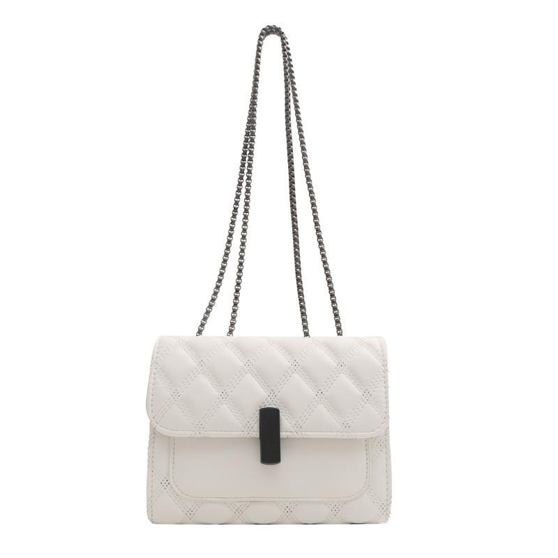 

Spring Fashion Shoulder Bag Women High-end Diamond Lock Square Bag Trendy Street Style Chain Single Shoulder Slant Bag