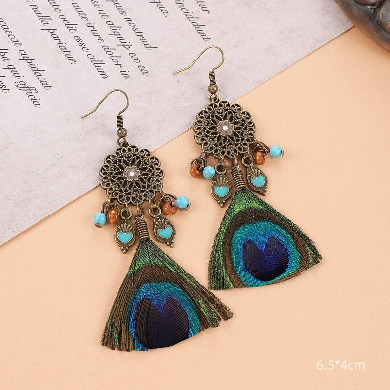 Unique Exaggerate Feather Earrings Creative Feathers Long Earrings Trendy Boho Big Earrings Women Statement Jewelry Wholesale