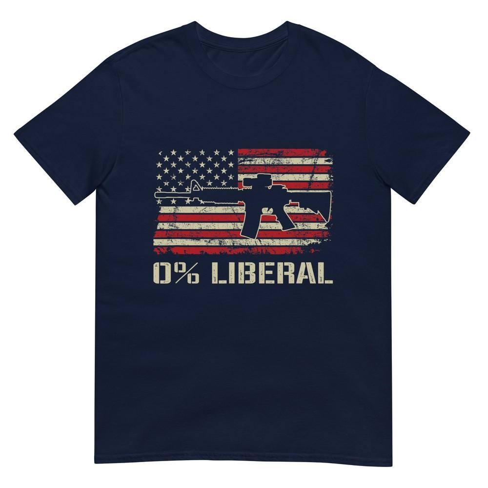 0 Liberal Zero Percent Ar15 Usa Flag Funny Pro Gun Tshirt For Unisex Unisex S