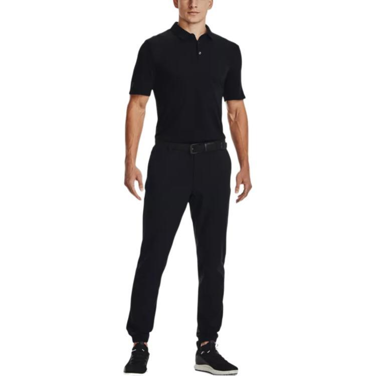 Under Armour Seamless Polo Shirts Men's Black Polo Collar Moderate Straight Fit Unisex 1370094-001