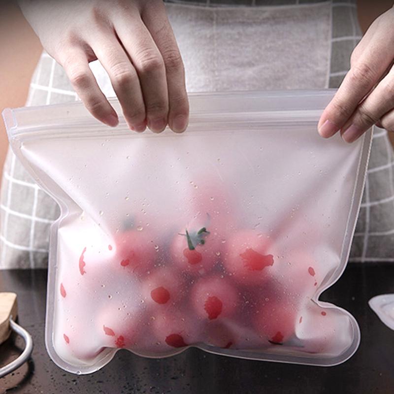 Silicone Food Storage Containers Leakproof Containers Reusable Stand Up Zip Shut Bag Cup Fresh Bag Food Storage Bag Fresh Wrap