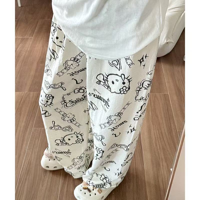 Women's Summer Pajama Pants Cute Cartoon Sleepwear Loose Lounge Joggers Casual Outdoor Wear