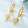 European and American S925 Sterling Silver Zircon Cross Earrings: Exquisite Niche Design for Women