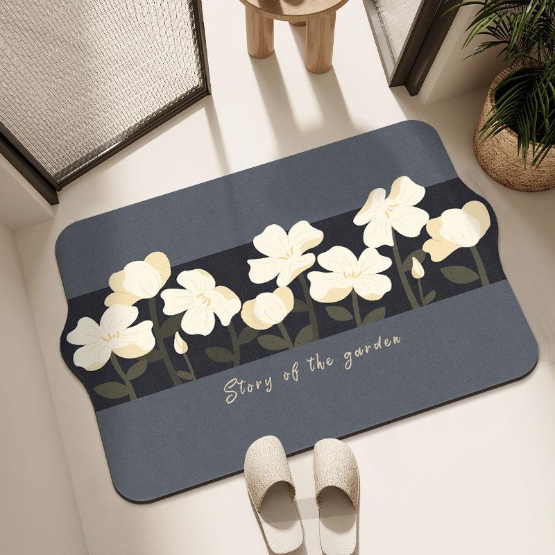 Ins Fenghuaduo Diatom Mud Floor Mat Home Use Entrance Doorway Mat Bathroom Floor Mat Toilet Door Door Area Moisture-wicking Foot Mat