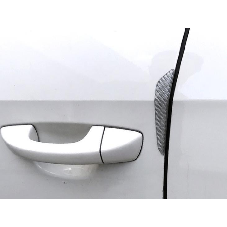 4pcs Anti-Scratch Silver Carbon Fiber Car Door Edge Protector Guards Trims Strip