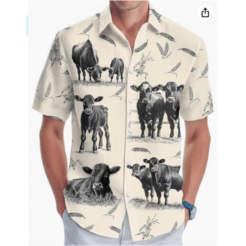 A new large-size men's fashion digital printing short-sleeved shirt in summer from the source manufacturer