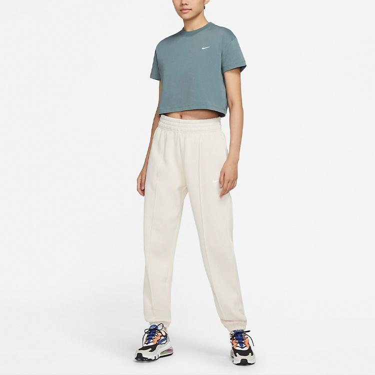 Nike Crop Tops Women's Gait Leaf Green Crew Neck Moderate DA0324-387