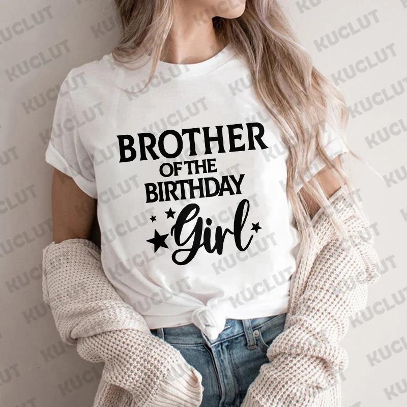 Papa, Mama, Schwester, Bruder des Geburtstagskinds Party-T-Shirt Familie passendes Outfit Harajuku Kleidung Unisex Tops Kurzarm-T-Shirts