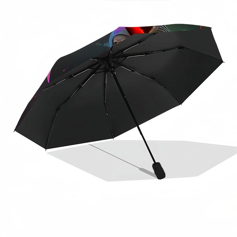 Grim Reaper, Colorful- Automatic Umbrella, Four Seasons Portable Folding Umbrella, Suitable for Men and Women, Travel, Daily Compact Umbrell
