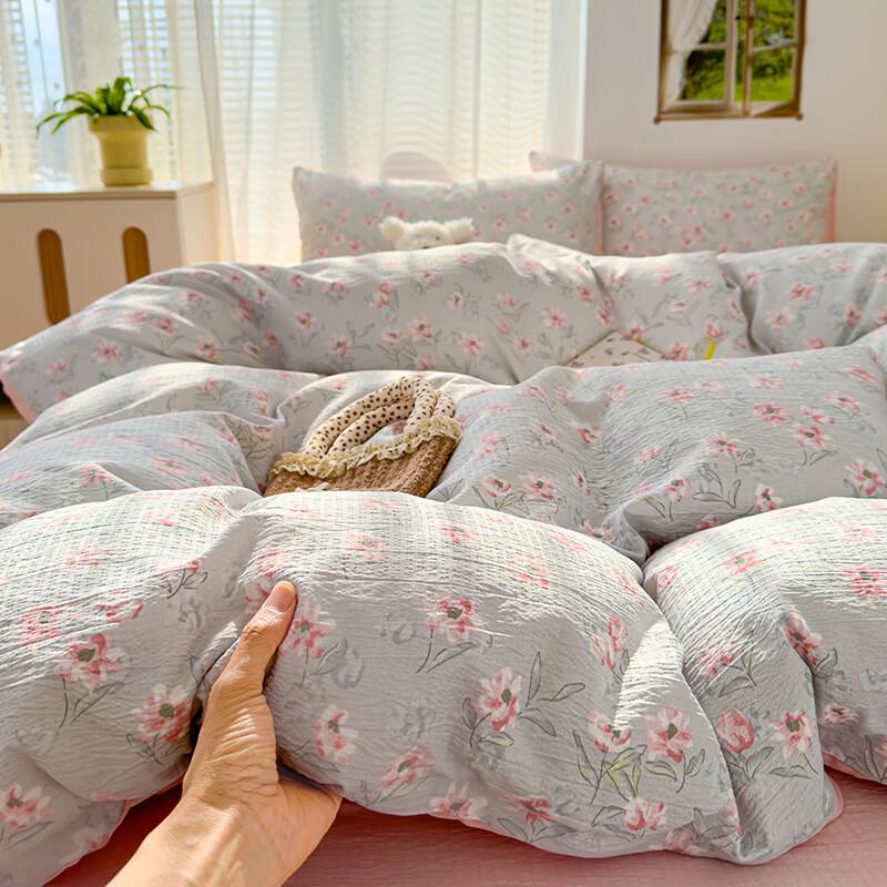 LiLang Double-Layer Gauze Knitted Cotton Bedding Set