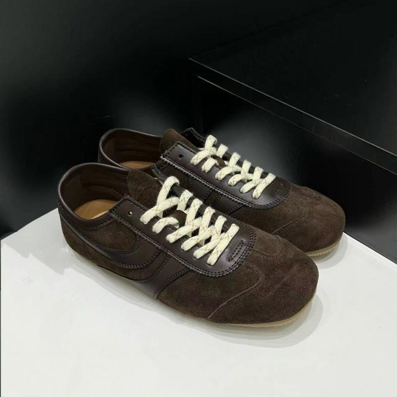 German Training Shoes Women New Genuine Leather Women Sneakers Flat Lace-up Retro Large Size Forrest Gump Shoes Women