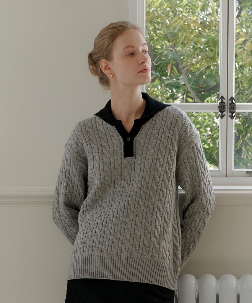 YUPPE Over Collar Knit_Gray