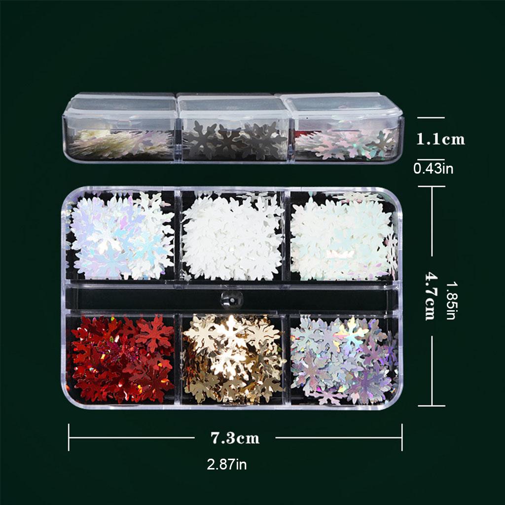 Glitter Snowflake Sequin Snowflakes Nail Art Christmas Nail Sequins Sparkly Snow