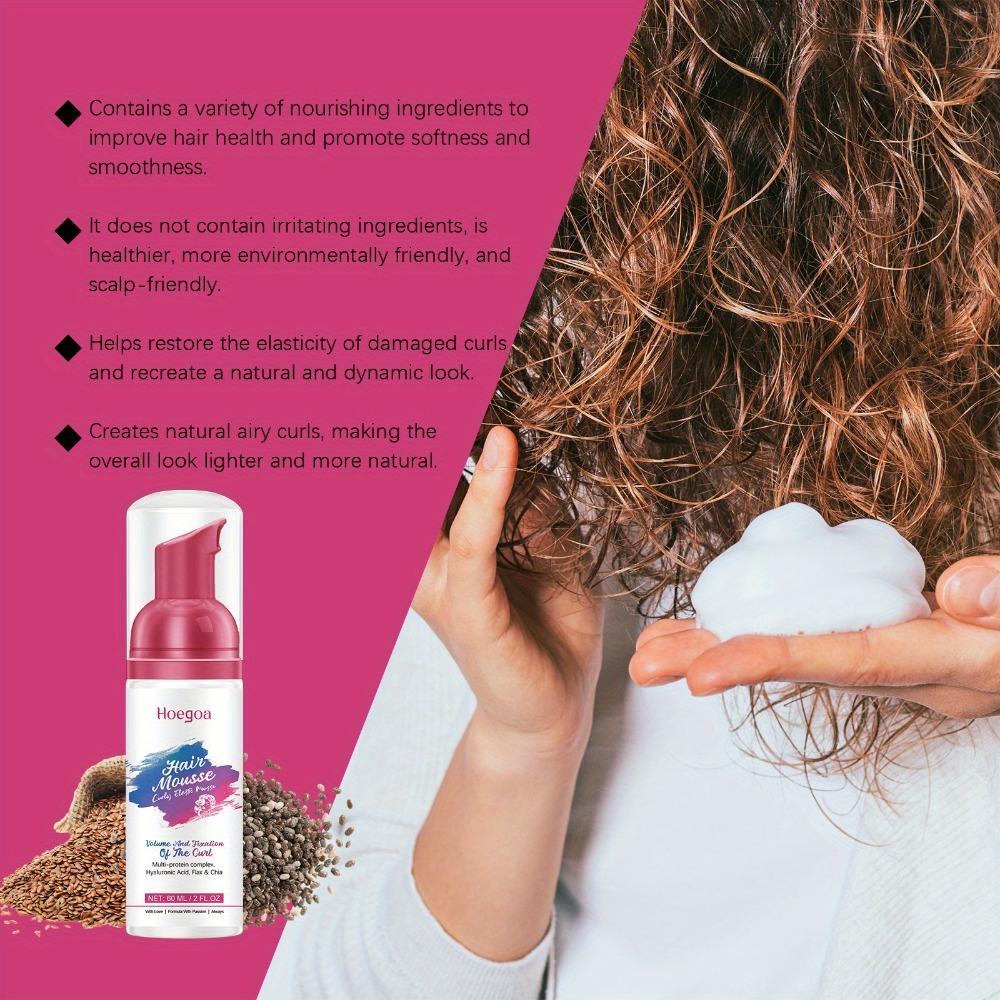 Curl Defining Mousse For Curly Hair Volumizing Lightweight Hold Frizz Control With Hyaluronic Acid Flaxseed Extract Non Sticky