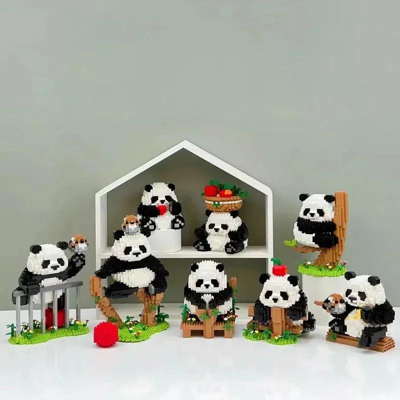 Lovely Panda Micro Building Blocks Kawaii Zoo Animal Educational Decoration Toys Exercise Hands-on Ability for Kids