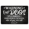 Vintage Metal Dog Sign Funny Obedience School Fails Humor Home Decor