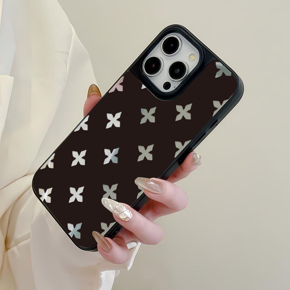 Cool Cross Flower Is Suitable for Apple 17ProMax Mobile Phone Case 15/14 All-inclusive 13/12 Anti-drop 16 High Value.