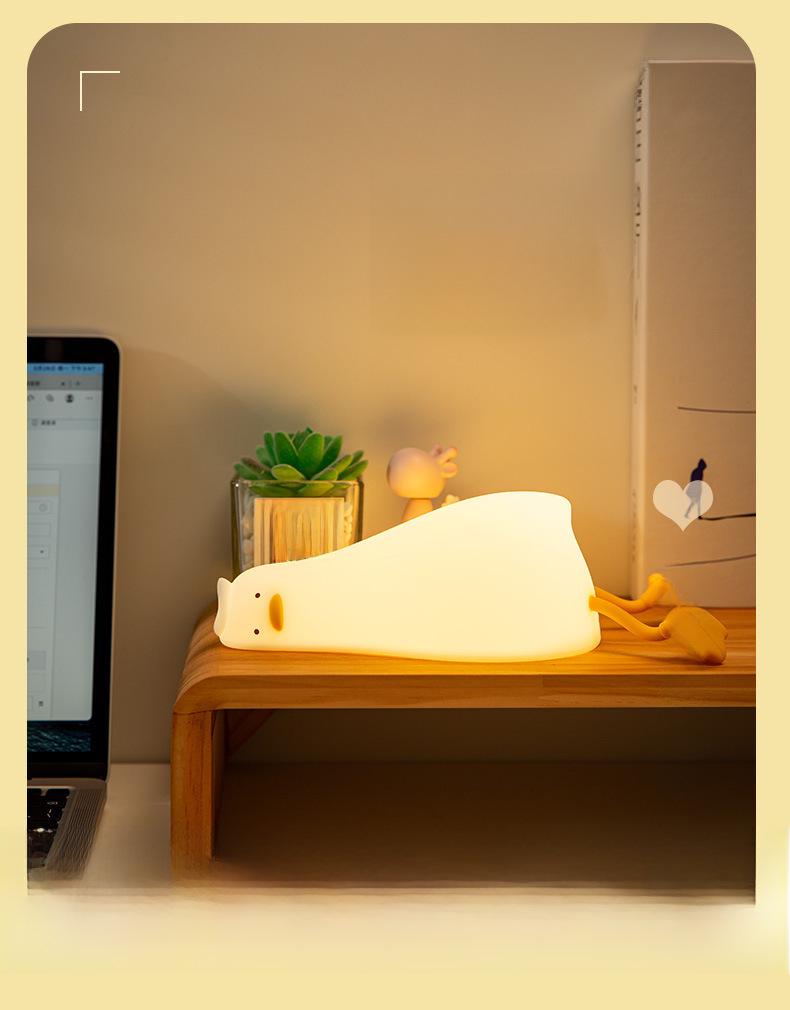 Duck Night Light: Children's Silicone Rechargeable Bedside Lamp