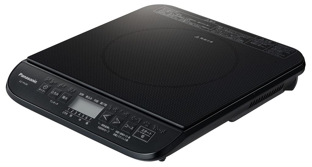Panasonic IH Cooking Heater IH Stove 1400W Made In Japan Tabletop 7 Levels of Firepower Adjustment Silent Design Black KZ-PH34-K