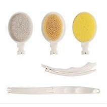 3 in 1 Bath Brush Foldable Long Handle for Shower Exfoliating Dry Skin Brushing