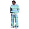 Set da Uomo con Felpa a Strati e Pantaloni Cargo con Vita Elasticizzata