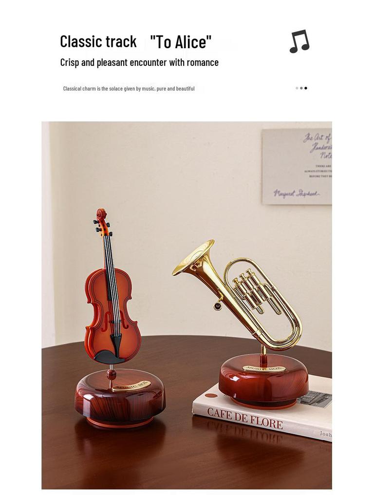 Retro Gramophone-Style Music Box: Nostalgic Desktop Ornament for Living Room or Bedroom Decor