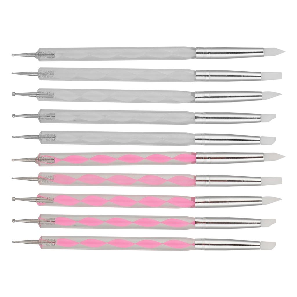 5pcs Nail Art Dotting Pen  Ended Nail Painting Pen  Carving Pen with Acrylic Handle
