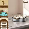 Rotating Kitchen Spice Rack: Stainless Steel Tray for Oil, Salt, Soy Sauce, Vinegar, and Seasonings