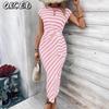 Mode Zomer Lente Korte Mouw Ronde Hals Casual Jurken