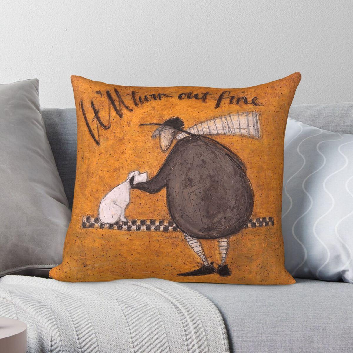 Exquisite Ornaments Unisex It Will Turn Out Fine Sam Toft Square Pillowcase Polyester Linen Velvet Creative Decor Throw Pillow Case Sofa Seater Cover 45X45